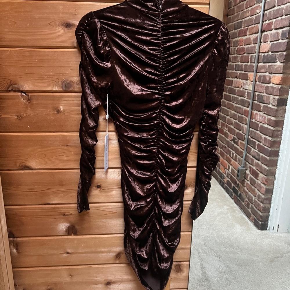 Elegant Brown Velvet Dress